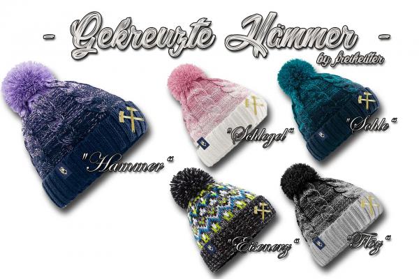 Strickmütze Gekreuzte Hämmer Messing