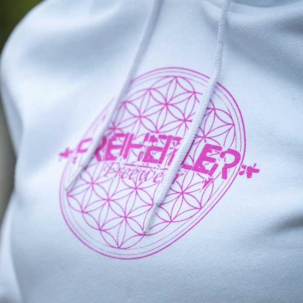 Blume des Lebens Hoodie "29.565" Weiß Damen