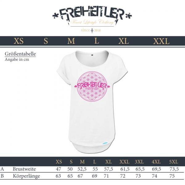 Blume des Lebens Long Girlie "29.565" Weiß Damen