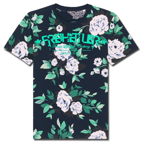Bio Premium Shirt Flowers Arctic