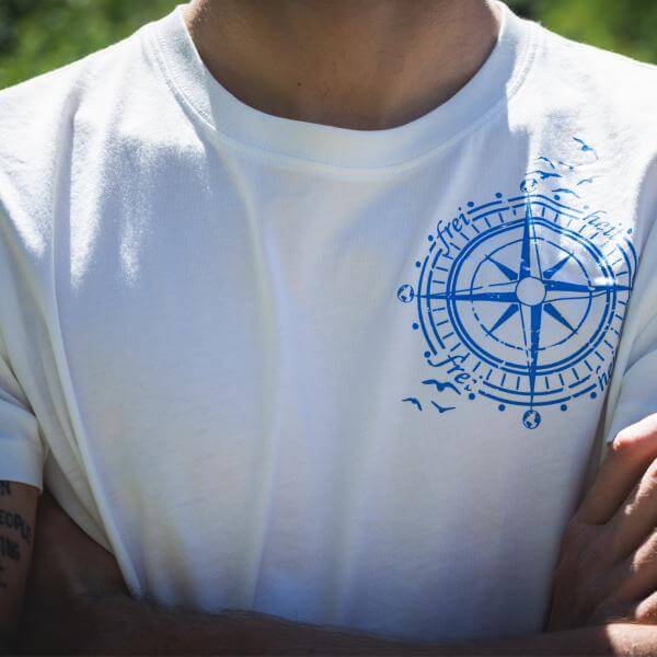 Windrose Shirt stone washed weiß Unisex