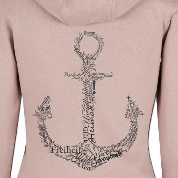 Werte Anker Ladies Hoodie Altrosa