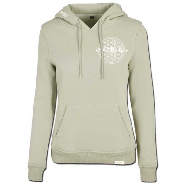 Blume des Lebens Hoodie Damen Salbei