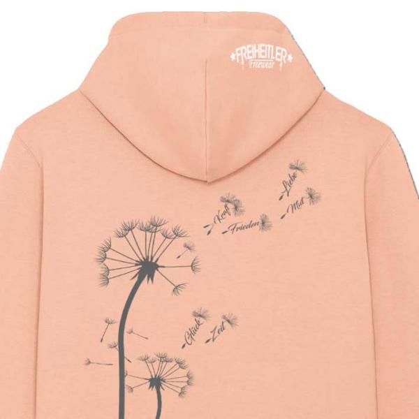 Bio Premium Pusteblume Hoodie Pfirsich Unisex