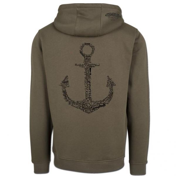 Werte Anker Hoodie Olive Unisex