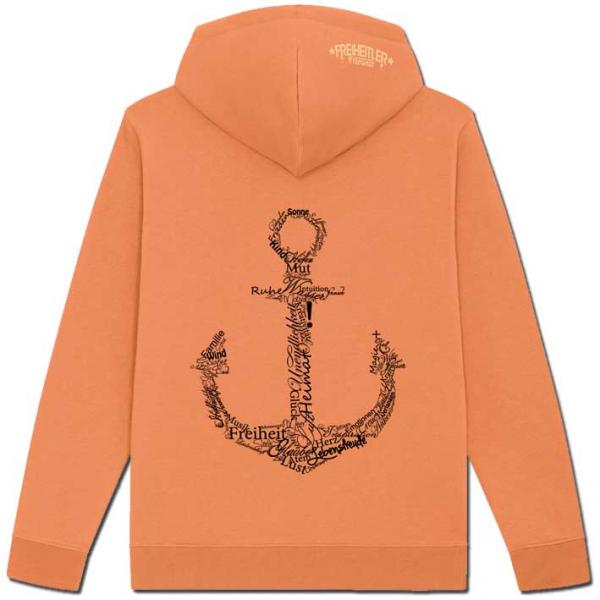 Bio Premium Werte Anker Hoodie Vulkanstein Unisex