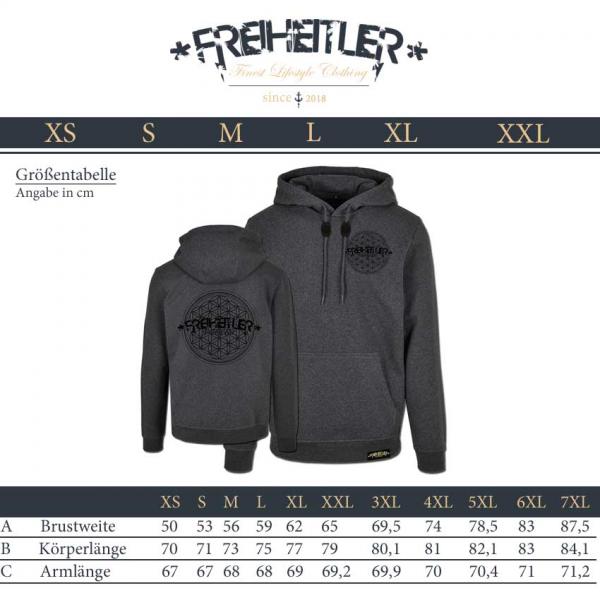 Blume des Lebens Hoodie Unisex Dunkelgrau
