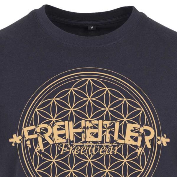 Blume des Lebens Shirt Navy