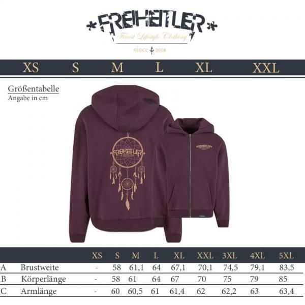 Traumfänger Kuschel Zipper Pflaume Unisex