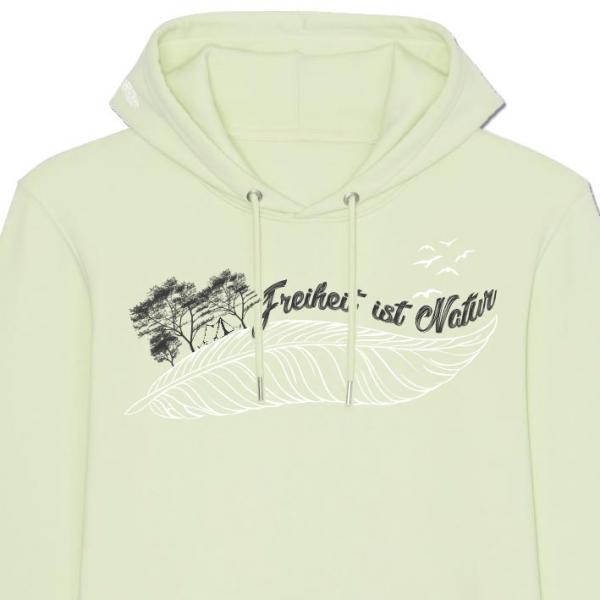 Bio Premium Freiheit ist Natur Hoodie "29.565" Unisex Lightmint