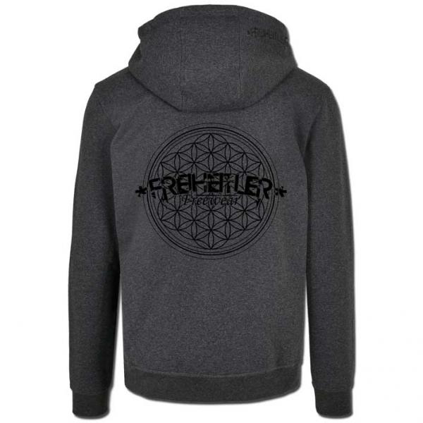 Blume des Lebens Hoodie Unisex Dunkelgrau