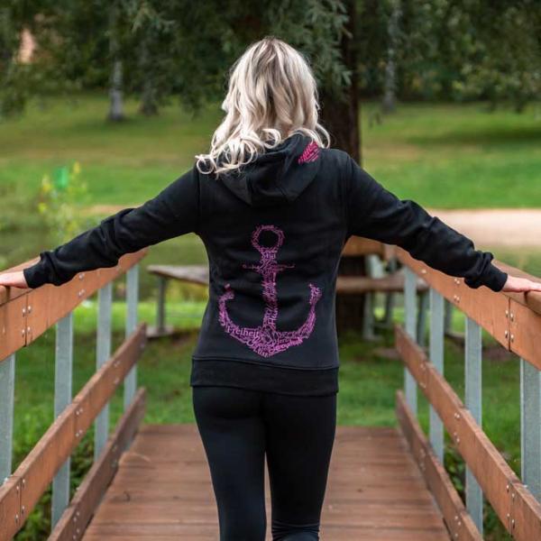 Werte Anker Hoodie "29.565" Schwarz Pink Unisex