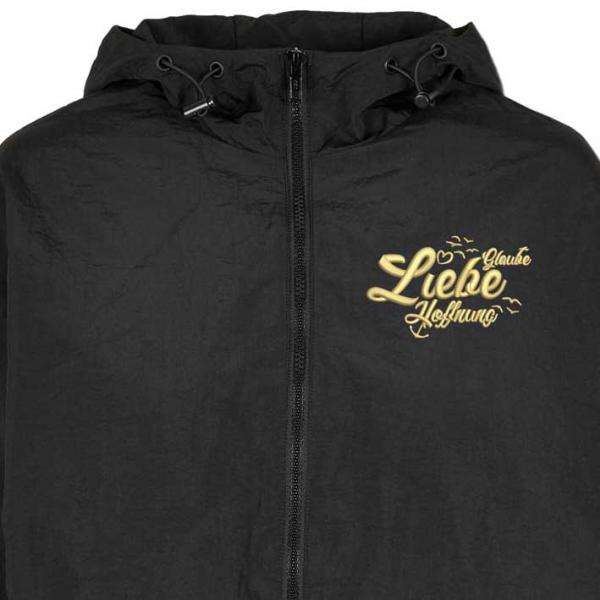 Short Windbreaker Glaube Liebe Hoffnung Stick Black Damen